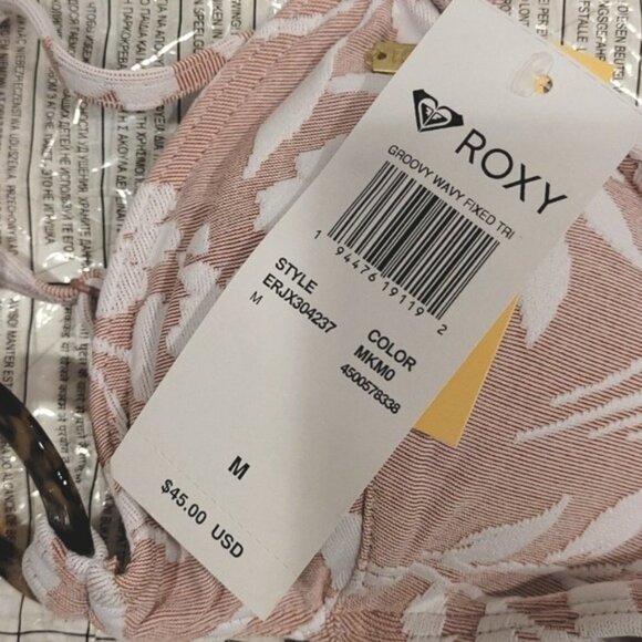 NWT ROXY Floral Rose Ring Triangle Bikini Top Medium - Picture 3 of 4